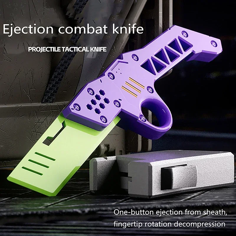 Fidget Toys, Anti Stress Toys, Mini Model Guns Student Prize Pendant Decompression Toy Gift Boys High-Quality 3D Printing Gravity Jump Small Radish Knife Mini Model