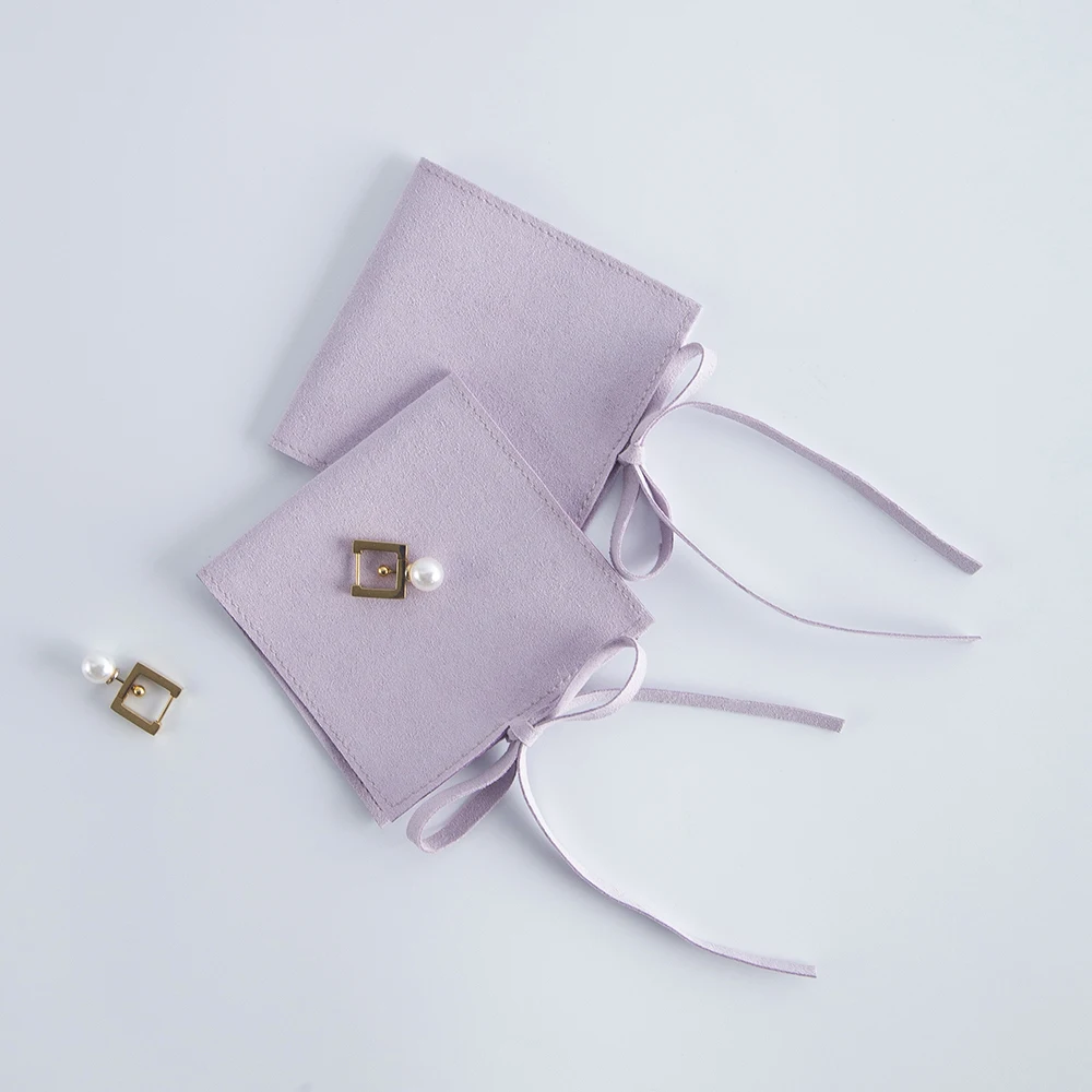 Microfiber Gift Bag Velvet Jewelry Small Bags Ring Earrings Lipstick Cosmetic Packaging Organizer Pouch For Women Wedding Favors
