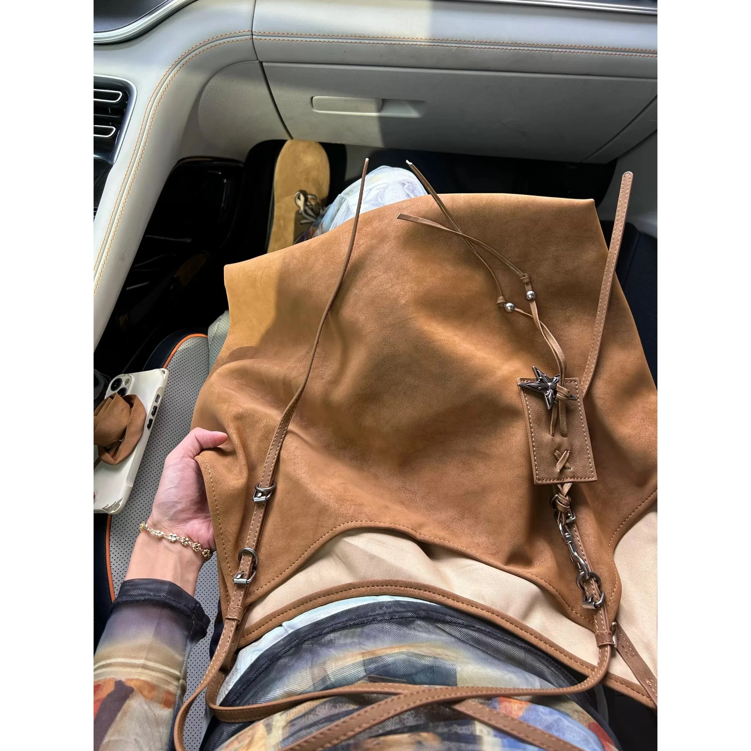 Frosted Vintage Women's Bag Large Capacity Shoulder Bag Solid Color Simple Casual Commuter Bags Autumn Retro 2024 Hot Selling