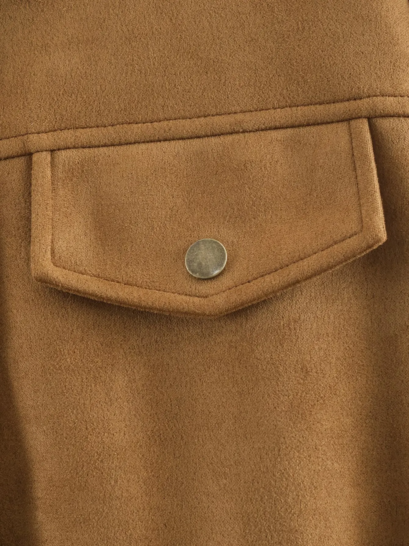 HH Damen 2025 Winter Mode Einfache Revers-Wildlederjacke mit Taschendekoration Vielseitige High-Street Casual Langarm-Jacke – Detail 9