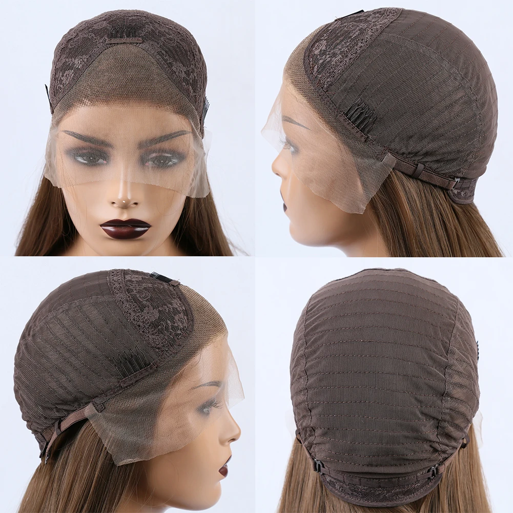 Lace Front Wig AIMEYA Synthetic Lace Front Wigs for Women Brown Wig Daily Used High Temperature Fiber Lace Wigs Deep Wave Cosplay Curly Wig lace front wig lace wigs womens synthetic wigs synthetic wigs