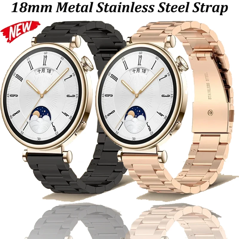 Premium 18mm Metal Stainless Steel Watch Strap - Versatile Design