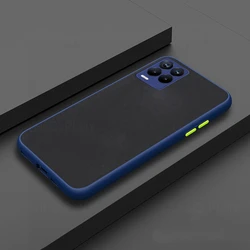 Luxury Shockproof Matte Armor Bumper Phone Case for Realme 7i Global (Blue)