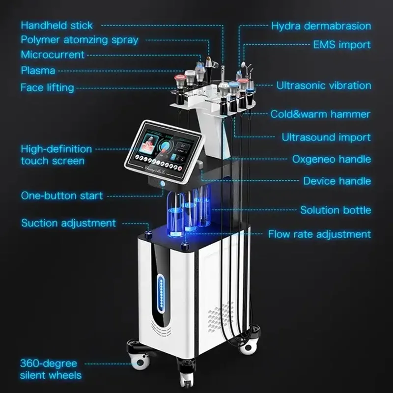 Face Lift Women Aesthetic Beauty Equipment Bubble Oxygenation Ultrasonic Scrubber Hydrodermabrasion Hydro Facial Machine 6