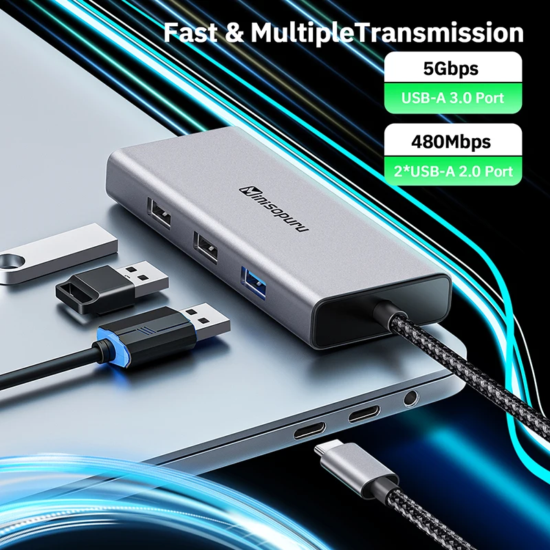 USB C ŷ ̼  ,  4K @ 60Hz RJ45 PD100W SD/TF USB ƼƮ , ƺ  9  1 USB C 