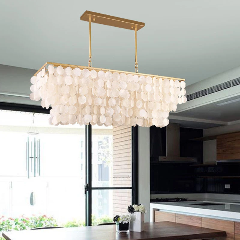 

Shell Restaurant Chandelier Pendant Light Nordic Decor for Kitchen Island Living Dining Room Bedroom Decoration Led Ceiling Lamp