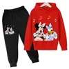 Girls boys Disney Mickey Mouse Hoodies Cotton Donald Duck Long Sleeve pant Children Autumn 4-14 Years Old Cartoon Casual Hooded 3