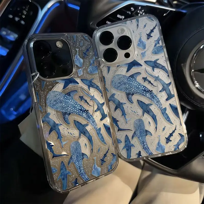Stunning Underwater Shark and Blue Whale Phone Case Cover