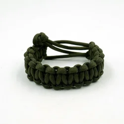 Adjustable 7 - Color Survival Paracord Bracelet (Army Green)
