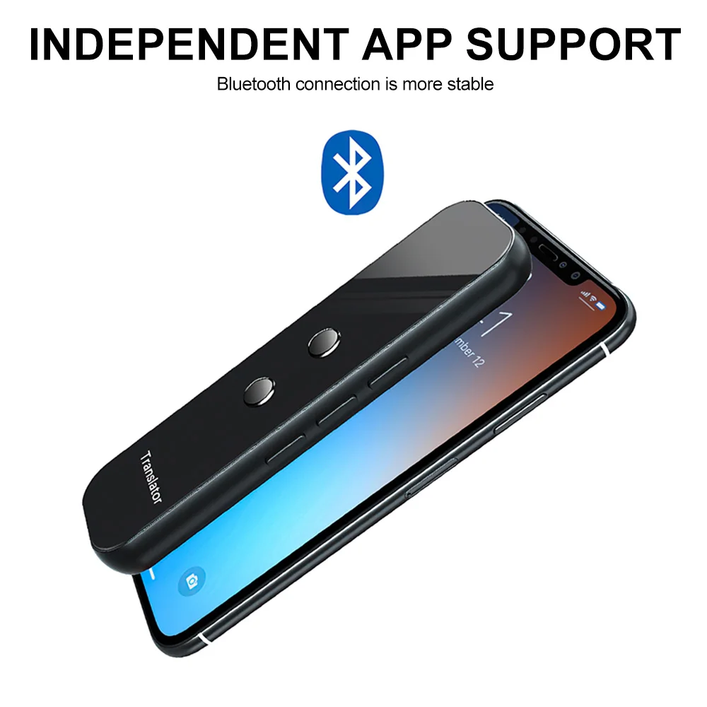 Mini Smart Translator Portable Two-Way Real Time 130 Languages Wireless Speech Voice Translator Device for Study Travel Business