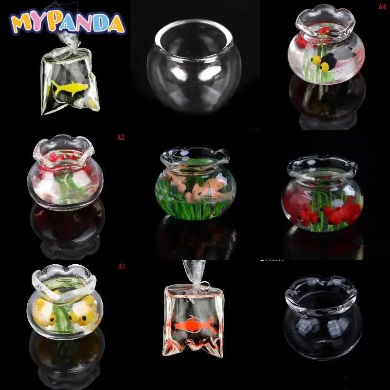 

13 Styles 1/12 Lovely Dollhouse Miniature Glass Fish Tank Bowl Aquarium Doll House Home Ornaments Toys