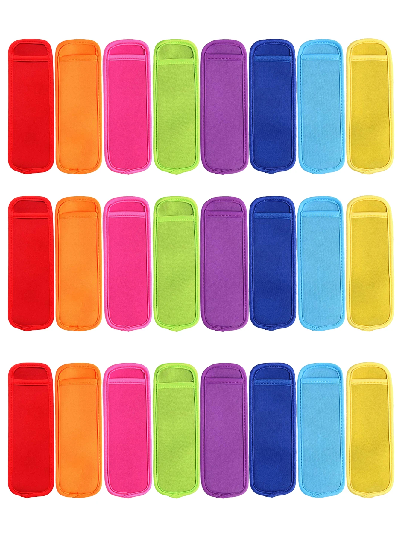 Colorful Ice Pop Sleeves ice cream bag 24 Pack Reusable Popsicle Bags