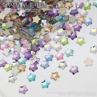 50PCS Super Sparkle Colorful Five-Pointed Stars Flatback Diamonds Nail Art Rhinestones Gem Manicure Flatback Charms Accessories 2