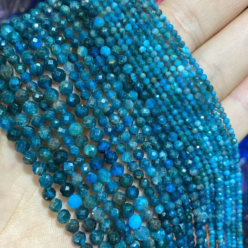 Natural Stone Beads Natural Stone Jasper Lapis Apatite Tourmaline Garnet Jade Faceted Round Beads For Jewelry Making DIY Bracelet Necklace 2/3/4MM