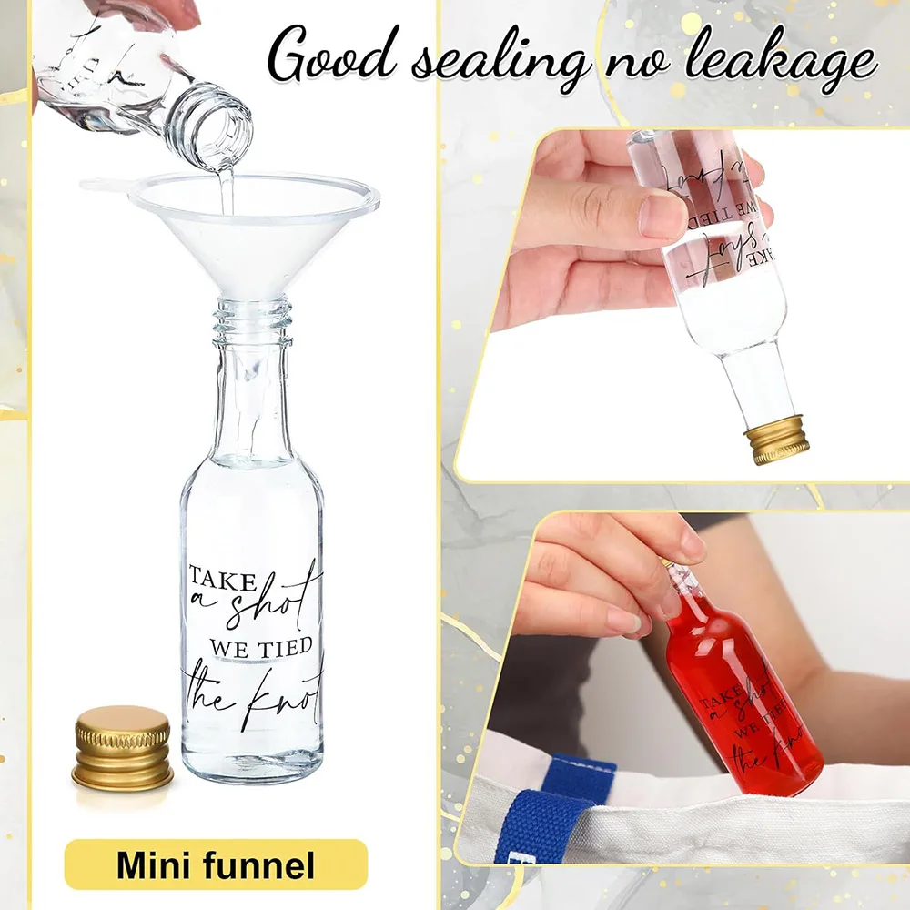 50ml 1.7oz Mini Liquor Bottles Small Plastic Spirit Bottles Wedding Mini Wine Bottles Plastic Alcohol Shot Bottles Party Favors 6