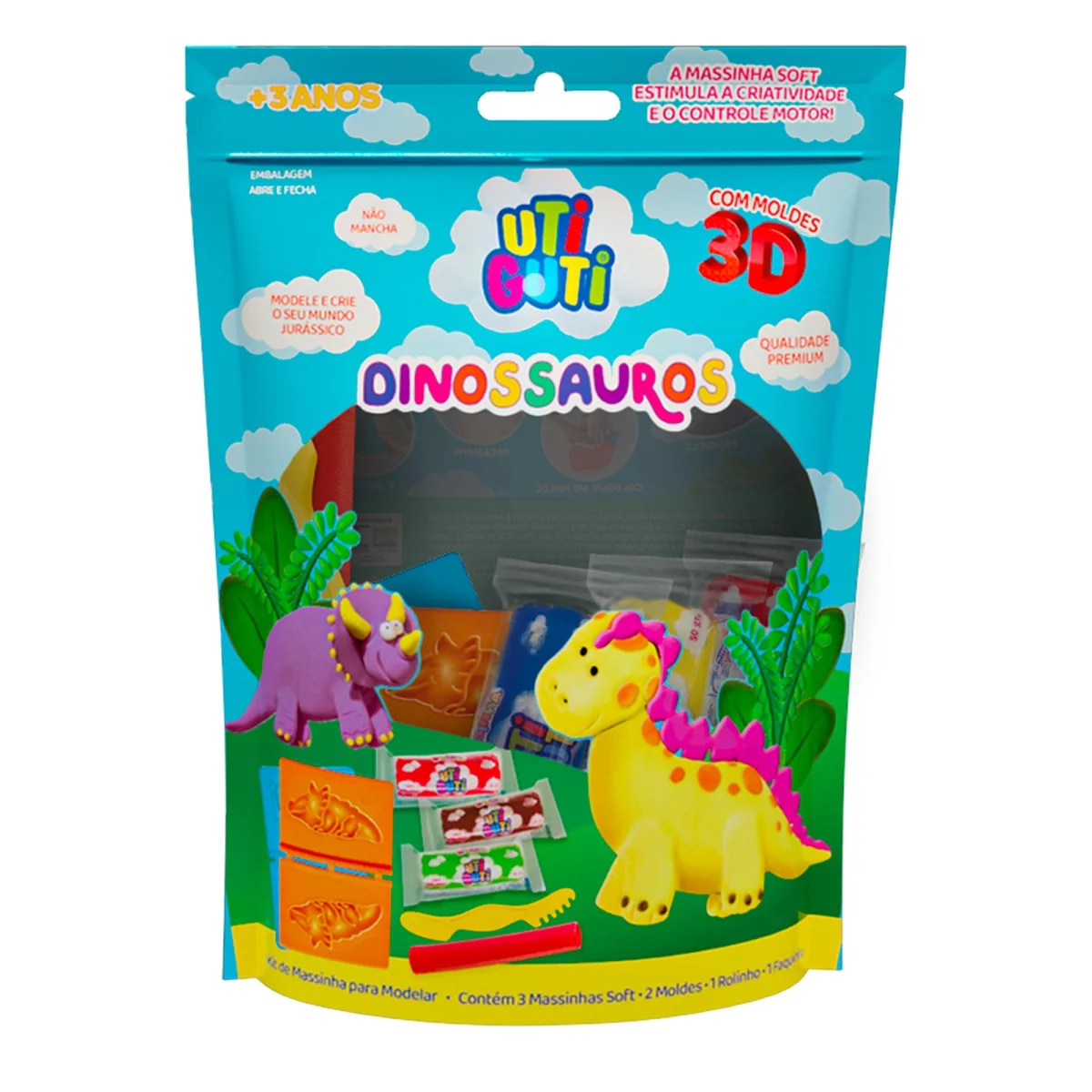 Pâte de DINOSAURES avec formes 3D utiti-canson