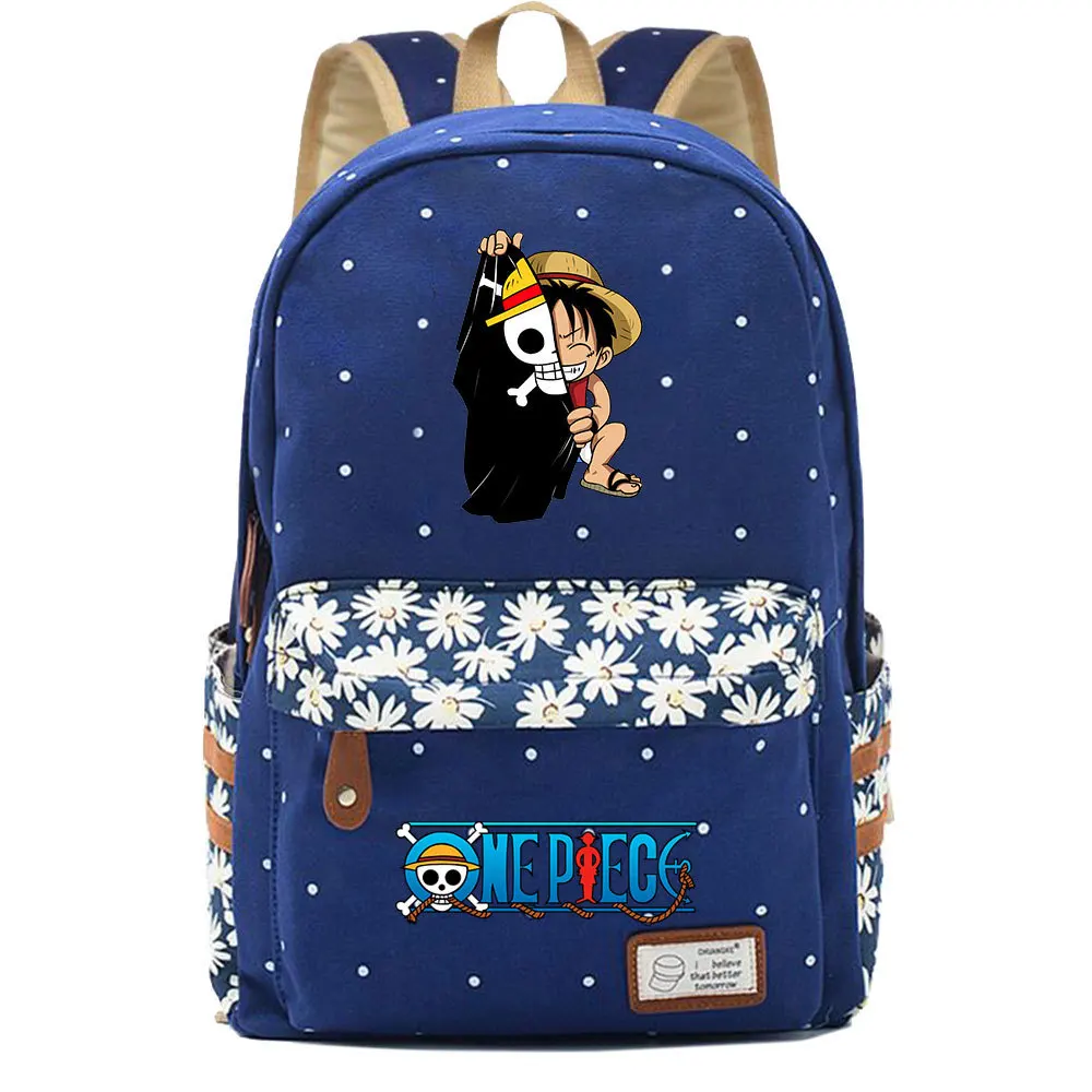 

Анимационный цельный Молодежный Школьный рюкзак с принтом Луффи Корейская версия мужской и женский повседневный рюкзак с цветочным принтом модные аксессуары