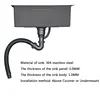 matte black kitchen sink above counter or udermount vegetable washing basin sinks dark grey stainless steel seamless welding pia 5