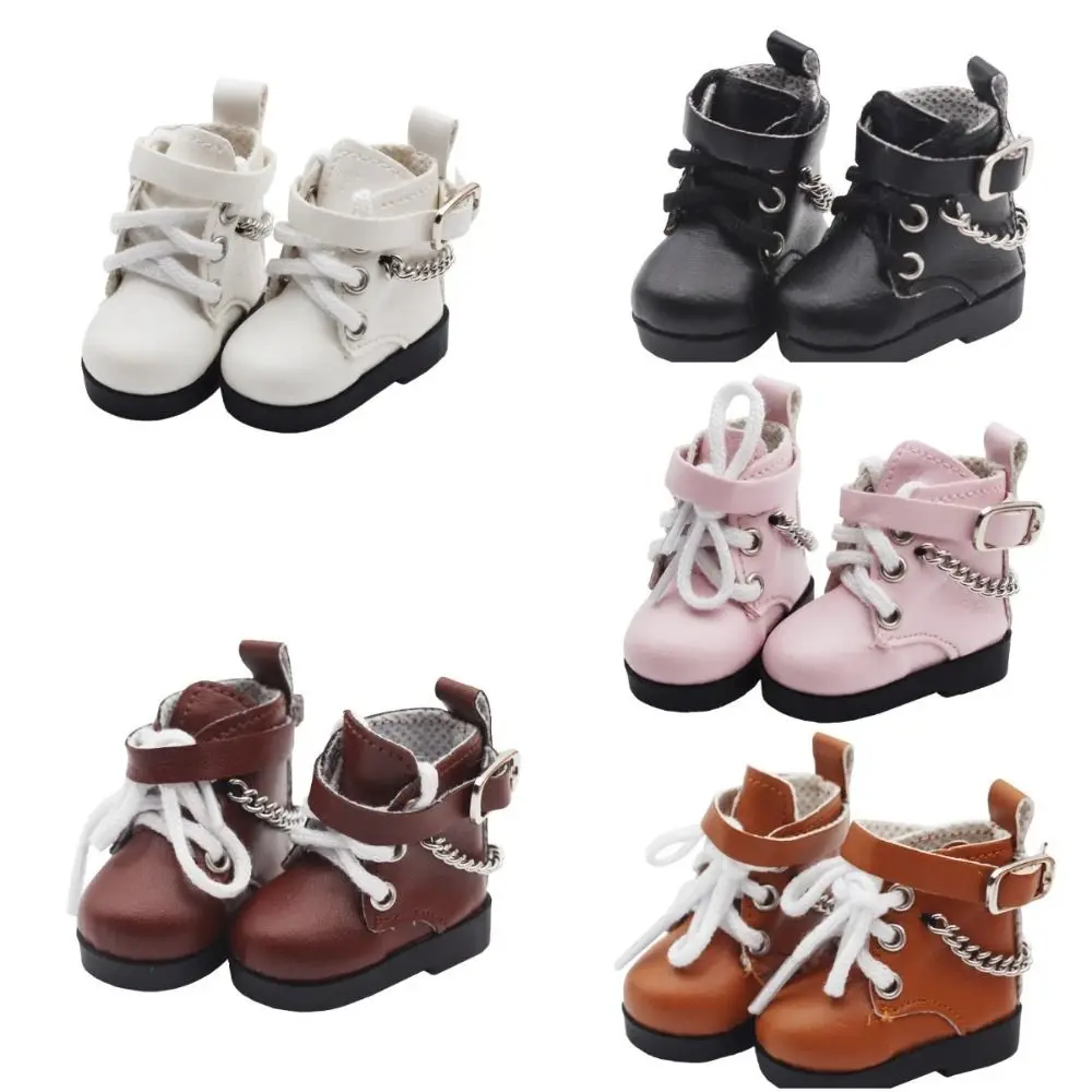 1Pair PU Leather Mini Doll Shoes Chain Shoes Mini 4.5*2cm BJD Doll PU Shoes 1 Pair Cute EXO Doll Boots Body Dolls jzf 136 for akg k550 k551 k552 k553 k555 headset earpads 1pair protein leather headphones ear cushions replacement ear cups white