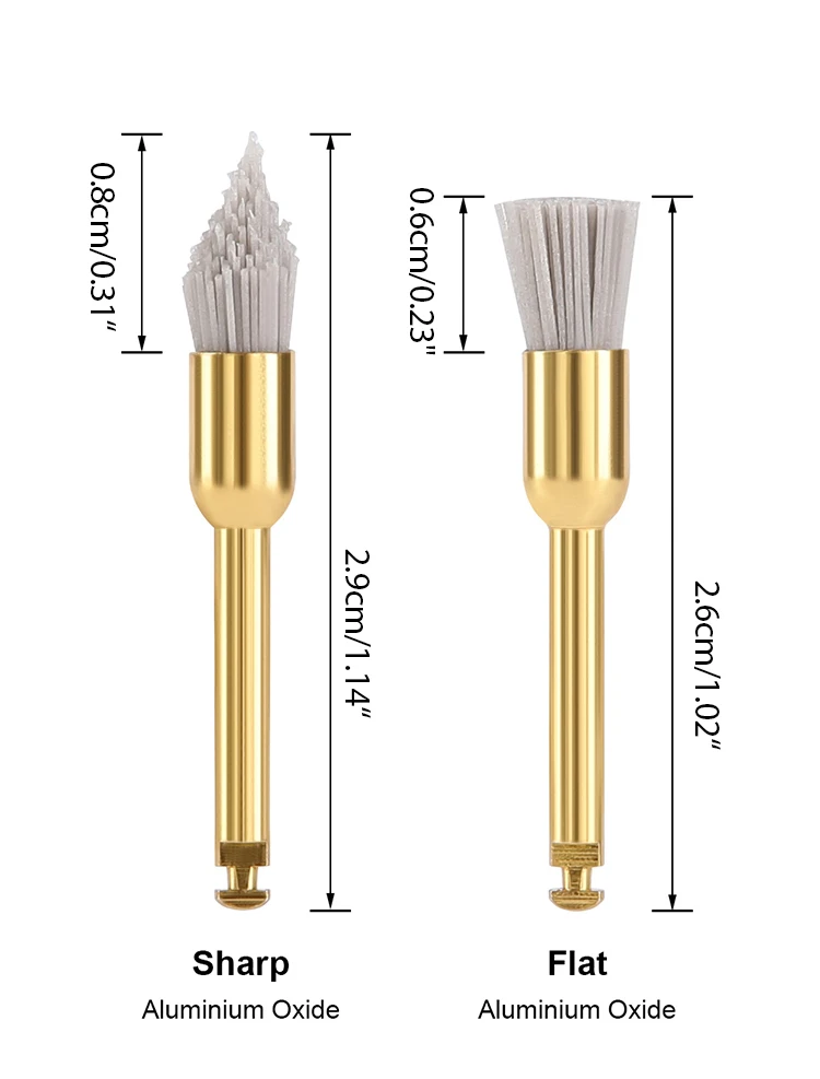 AZDENT Dental Siliziumkarbid-Aluminiumoxid Polierbürste für Winkelstück-Prophylaxepolierer, Aluminiumoxid-Flachbürste mit Schnappverschluss – Detail 6