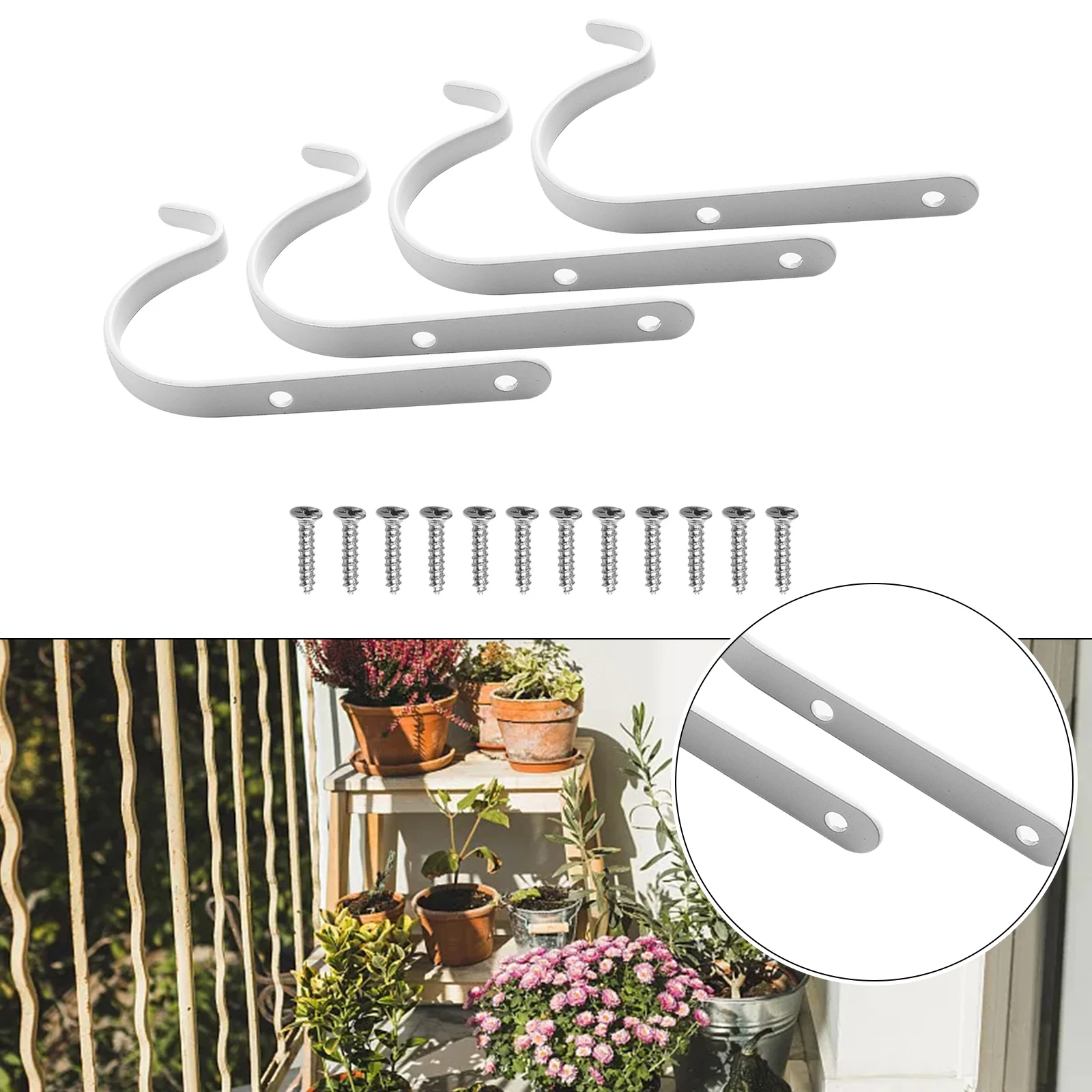 

4pcs Metal Hook Hanging Plant Bracket Curved Vintage For Flower Pot Bird Feeder Birdcage Holiday Decorations Supplies 70x42x9mm