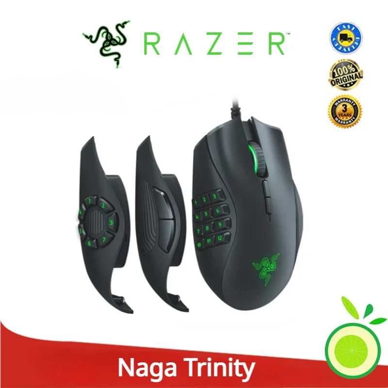 

Razer Naga Trinity Gaming Mouse Wired Mice 16,000 Dpi Optical Sensor Chroma Rgb Lighting Mechanical Switches Mouse for PC Gamer