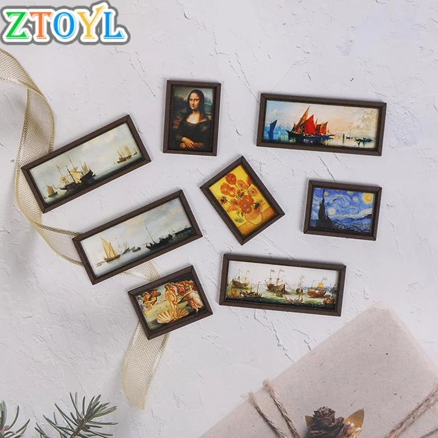 1Set 1:12 Dollhouse Miniature Oil Painting Wall Picture Decoration  Accessories - AliExpress