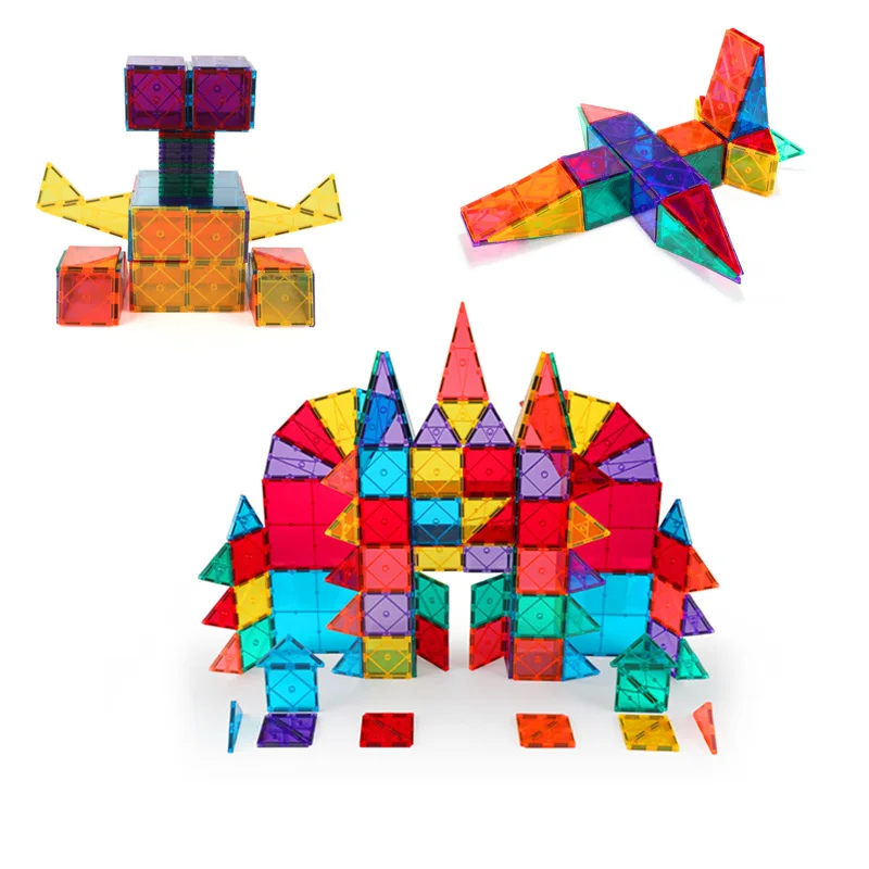 1pc Magnetic Building Blocks Toy DIY Construction Kids Magnetic Block Tiles Montessori Educational Magnet Toys for Children gift