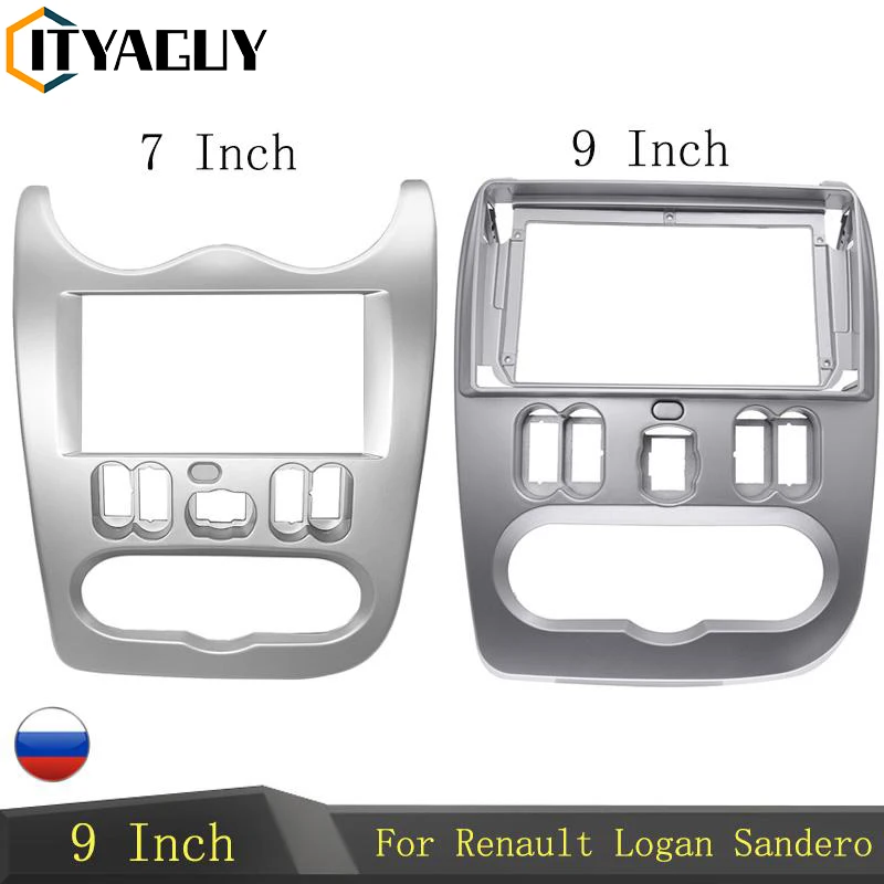 2 Din Car Radio Frame Per Renault Logan Sandero Dacia Duster Double Din Fascia Dvd Frame Adapter Cd Panel Dash Trim Bezel