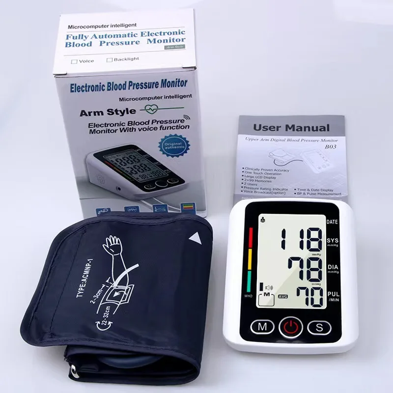 USB Digital Arm Blood Pressure Test Kit Cuff Sensor Monitor BP Automatic Pressure Tonometer Tensiometer Heart Rate Pulse Meter