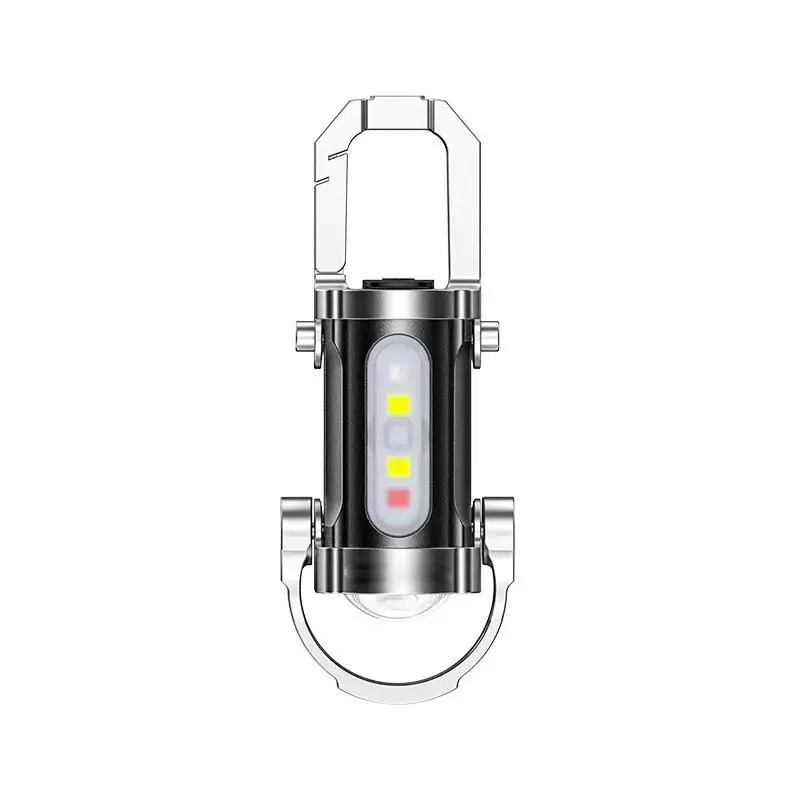 미니 COB LED 키체인 라이트 충전식 포켓 작업등 야외용 후크 비상 경고 손전등 일상 여행용