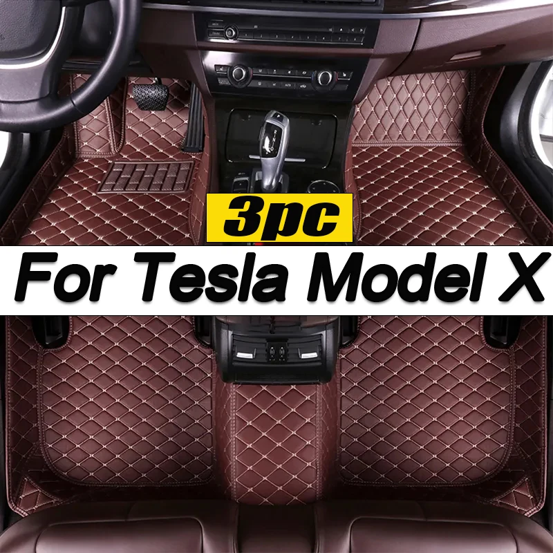 

Автомобильные коврики для Tesla Model X, 7 мест, 2015 ~ 2022, полный комплект, роскошные коврики, коврик с защитой от грязи, кожаный коврик, автомобильные аксессуары, автомобильные коврики