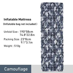 Ultralight Inflatable Camping Sleeping Pad - Portable Outdoor Mattress (Camouflage)