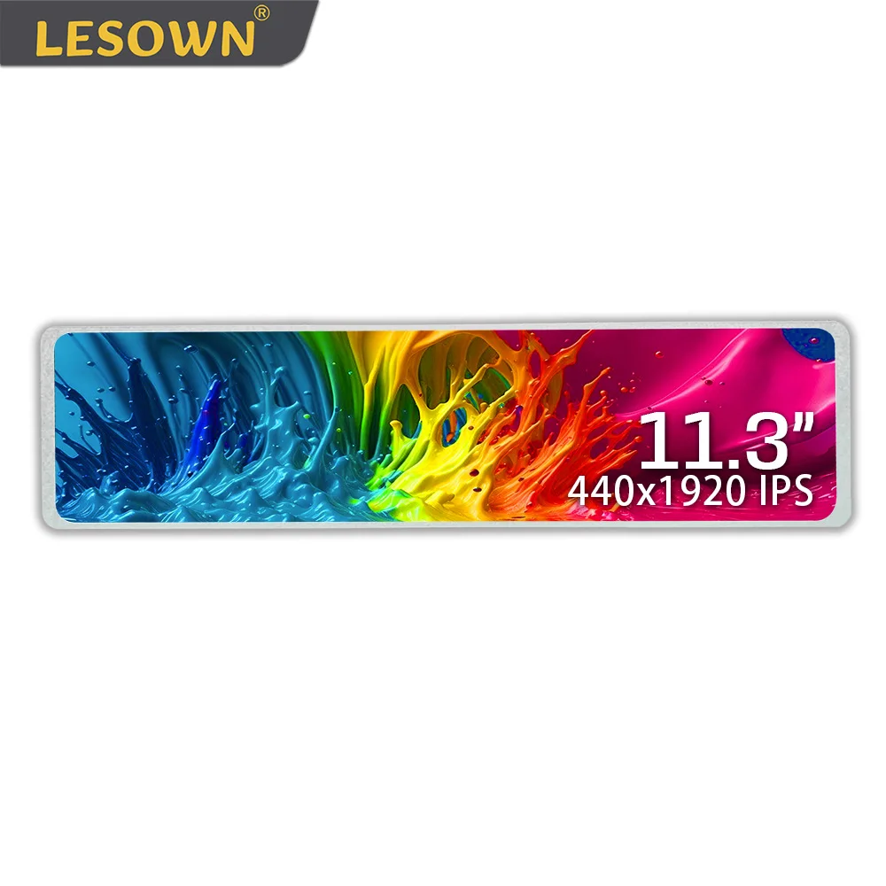 LESOWN PC 지능형 캐비닛용 롱 스트립 스크린, USB 전원 스트레치 바 LCD 디스플레이, 11.3 인치, 440x1920 IPS HDMI 1000:1