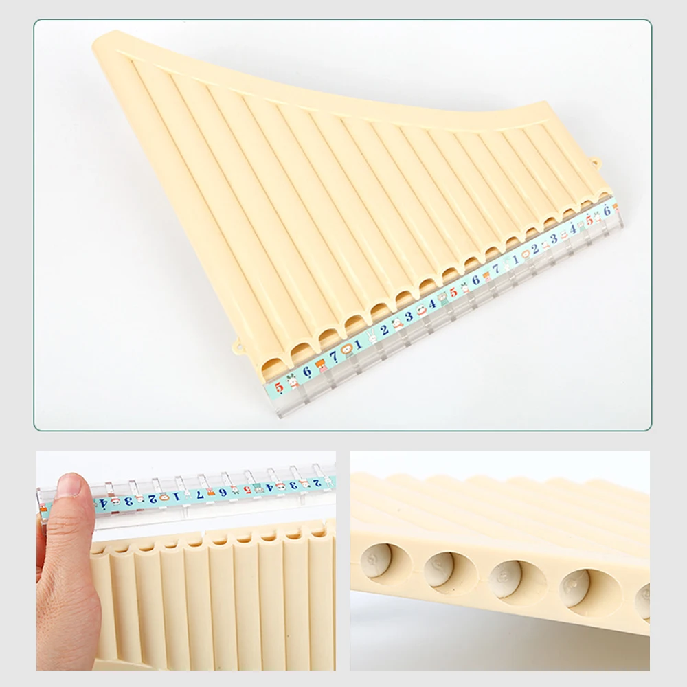 18 Pipes Pan Flute C Key Panpipes Pan Pipes with Mouthpiece Wind Instrument for Students Beginners with Carrying Bag