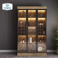 Home Furniture Wine Bar Cabinet Wine Rack Modern Glass Display Cabinet Furniture Solid Wood Wine Cabinet Display display cabinet
