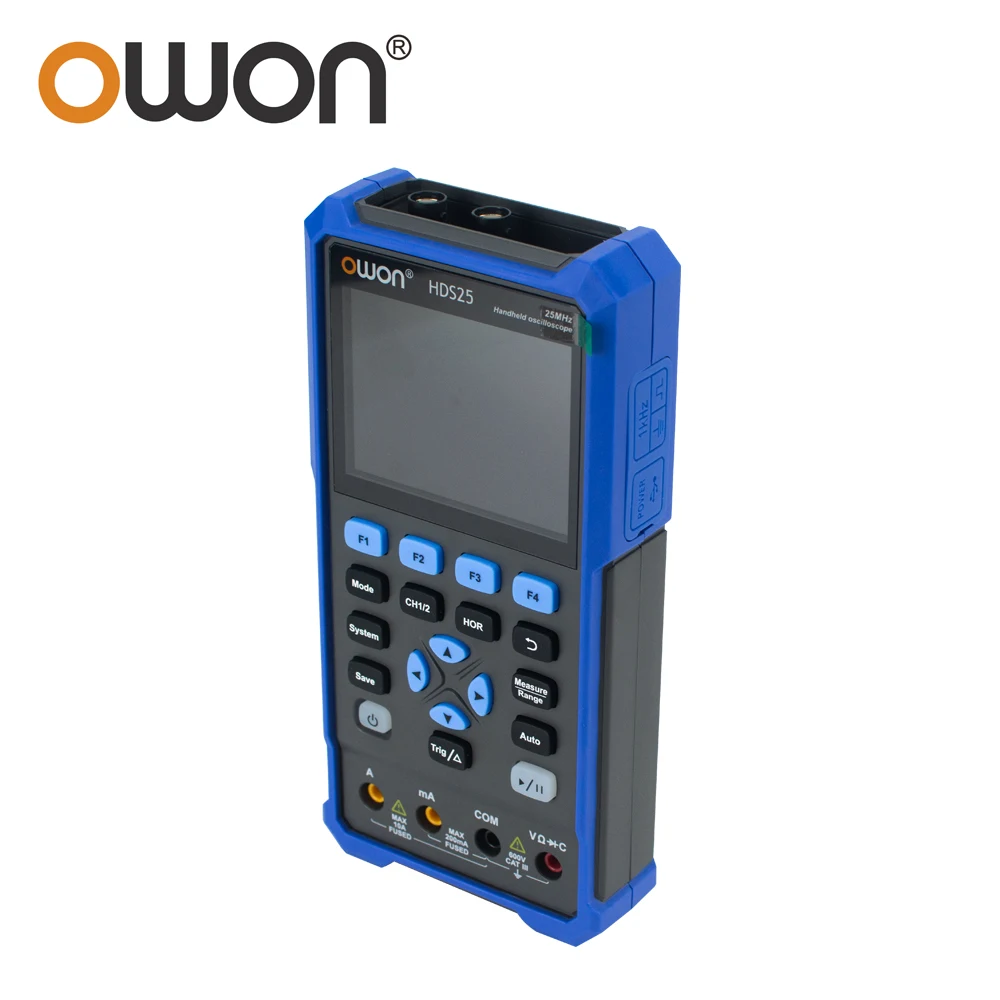 OWON HDS25 HDS25S 2CH Digital Oscilloscope, Dual Channel 25MHz Bandwidth 250MSa/s, 4.5 Digits 20000 Counts True RMS Multimeter