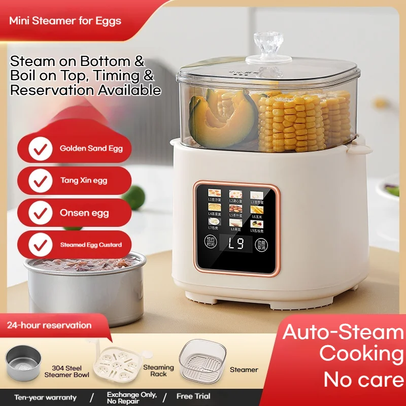 New 6-Egg Electric Egg Cooker with Auto Power-Off, Multifunctional One-Touch Start Mini Household Breakfast Maker 1