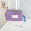 Quilted Plaid Girls Cosmetic Bags Retro Ladies Clutch Pencil Case Coin Purse Portable Travel Female Toiletry Storage Bag Handbag 4