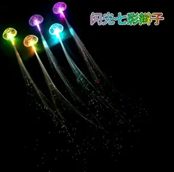 Vibrant Butterfly LED Hair Braid Clips - Light - Up Party Accessories (Colored braid)
