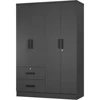 4 Doors Wardrobe 2 Drawers with Shelves 72" high 5