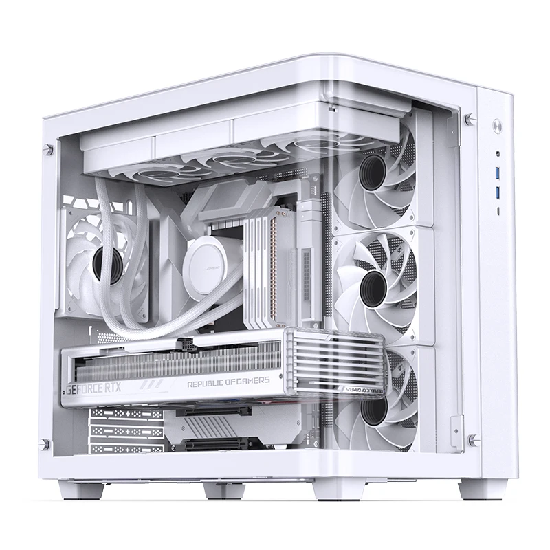 JONSBO TK-3 Desktop Chassis Curved Sea View Room Side Transparent ATX E-sports Case Double 360 Water Cooler Type-c Interface