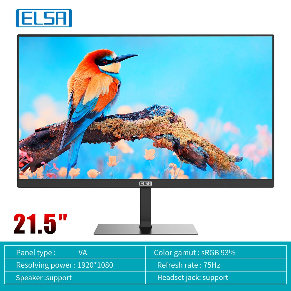 ELSA-Monitor de pantalla de 24 y 27 pulgadas para PC, pantalla de ordenador  de escritorio IPS FHD, Panel plano, HDMI/VGA, 21,5x1920, Envío Gratis, 1080  - AliExpress