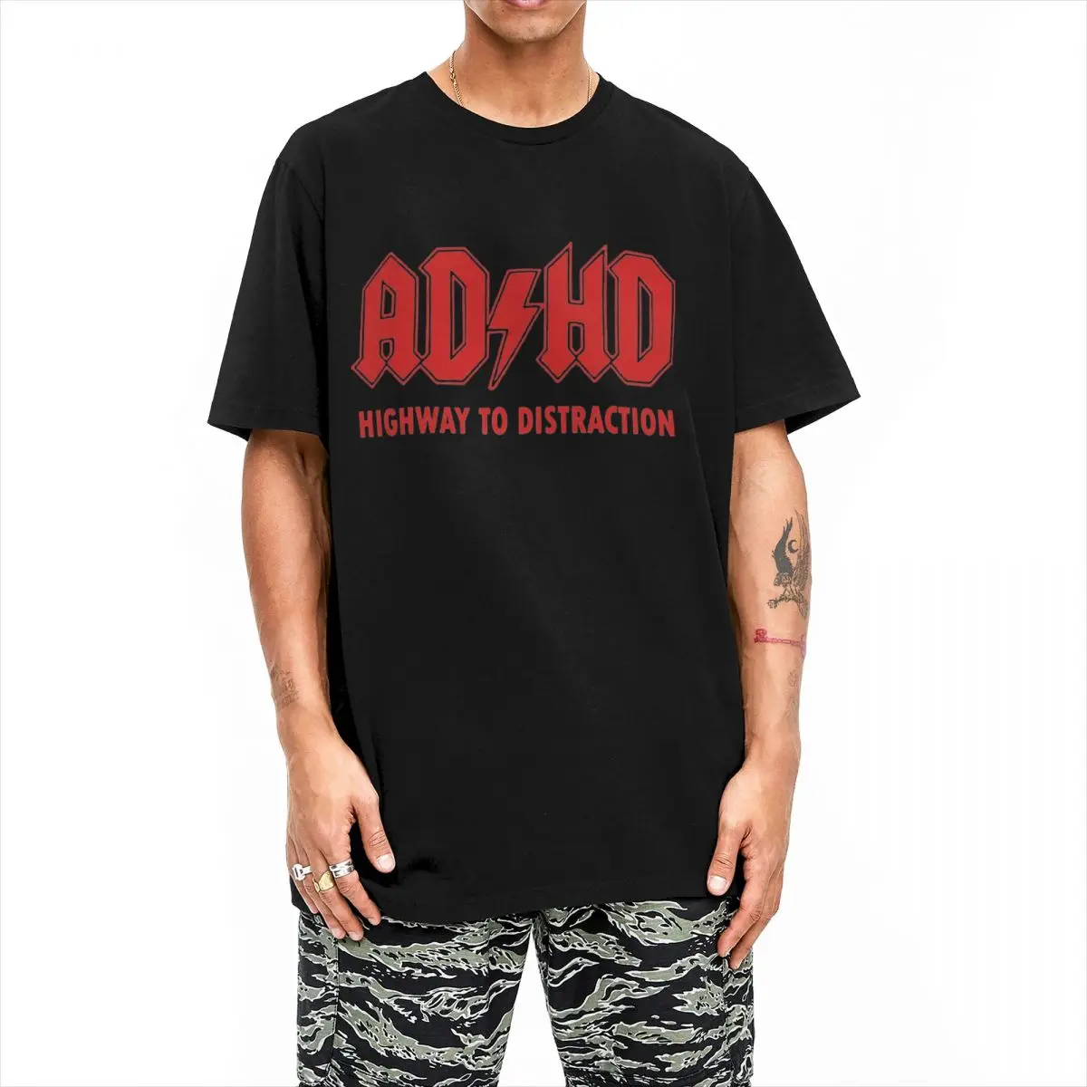 

ADHD Joke Apparel Shirts Men Women Fashion Cotton Graphic Printing Clothes