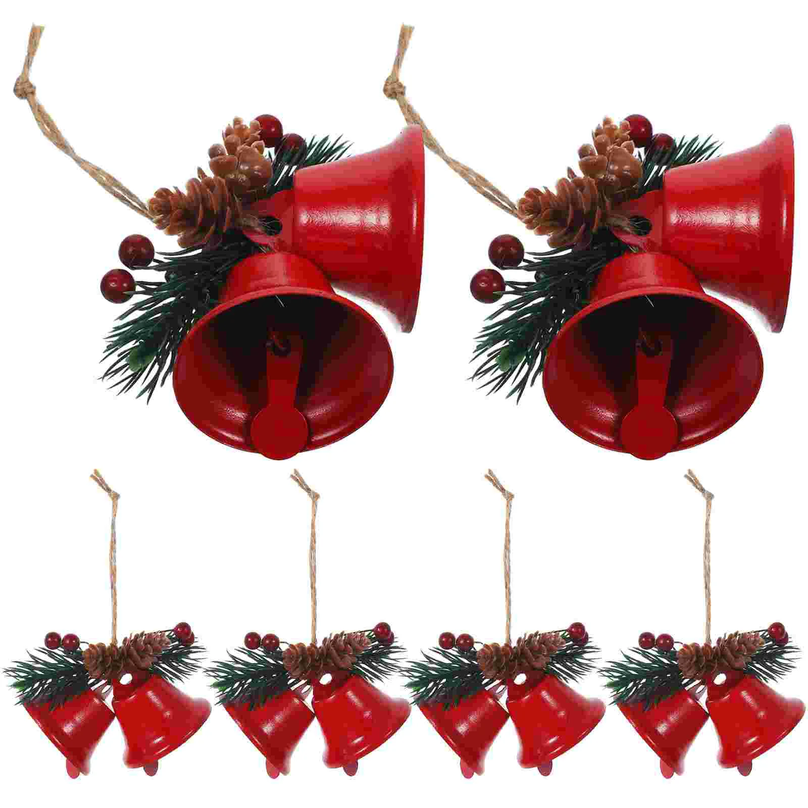 

6 Pcs Christmas Tree Decoration Small Bells Hanging Ornaments Xmas Decorative Iron Vintage Decorations