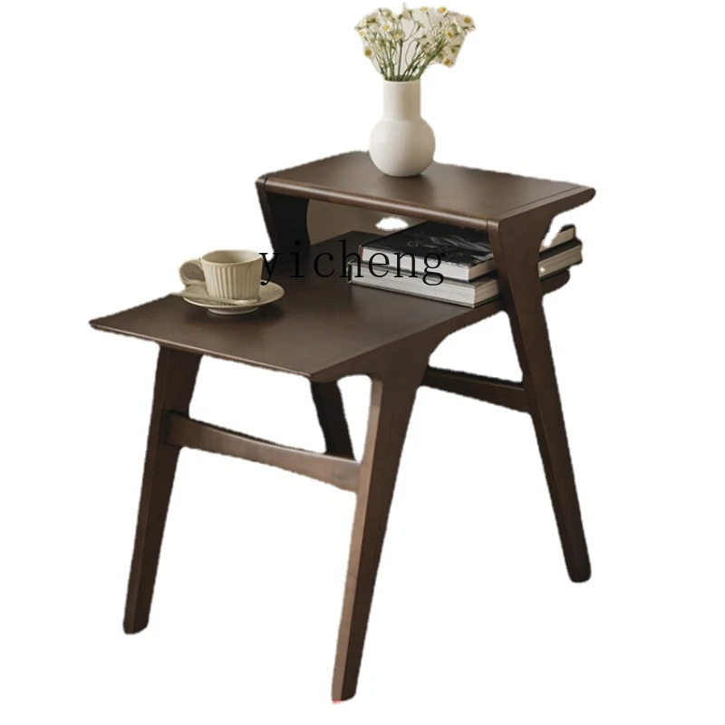 

Двухслойный прикроватный столик Zk из массива дерева, прикроватный столик для боковых шкафов, простота прикроватного столика из массива дерева