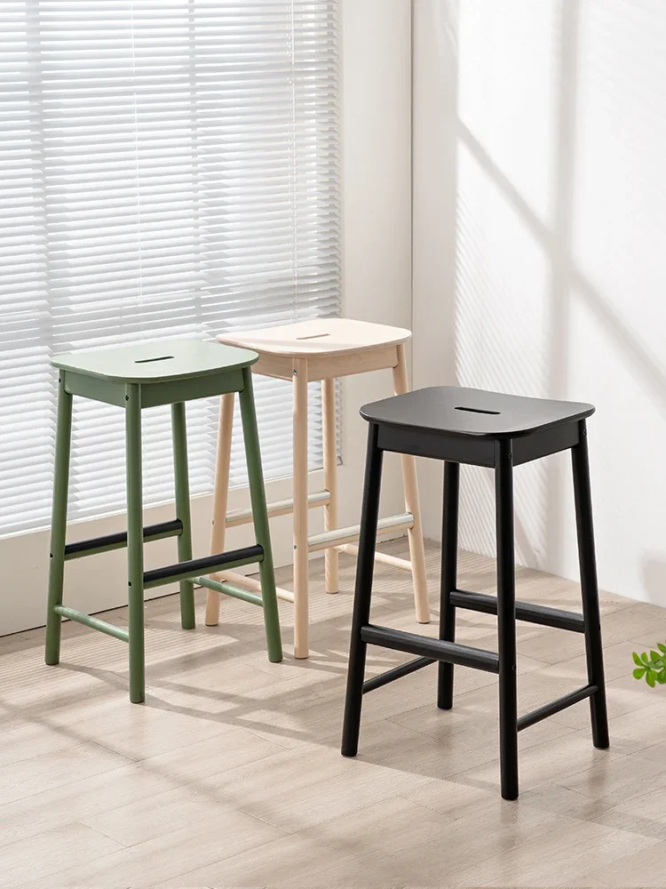 

Барные стулья из массива дерева в средневековом стиле, креативные стулья для кофейни в гостиную, высокие стулья в скандинавском стиле