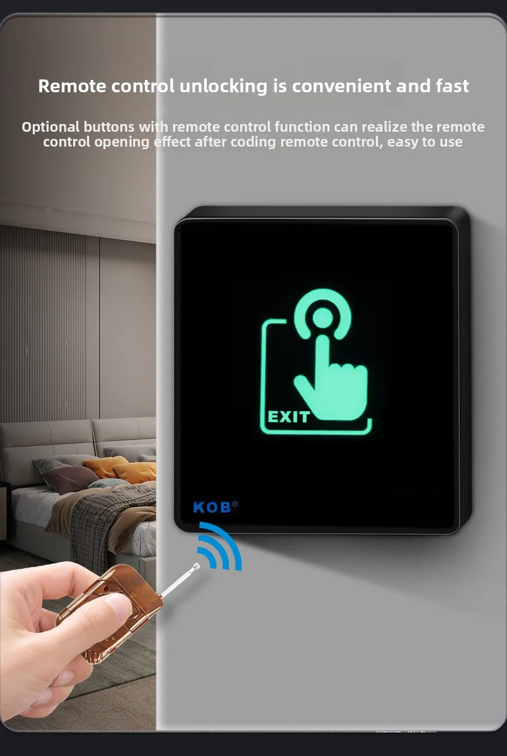 KOB access control switch exit button glass panel touch sensor infrared inductio