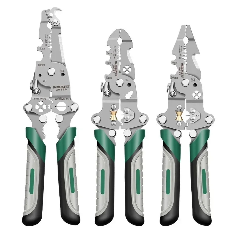 Electrician Wire Crimper Peeler Pliers Cables Stripping Press Plier Terminal Crimping Side Cutting Tool universal pliers