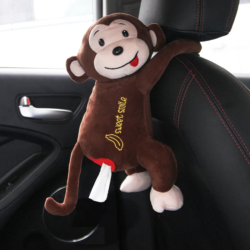 Cute Cartoon Monkey Home Office Car Hanging Paper Napkin Tissue Box Cover  Holder Portable Paper Box Soft 3D Animals - AliExpress